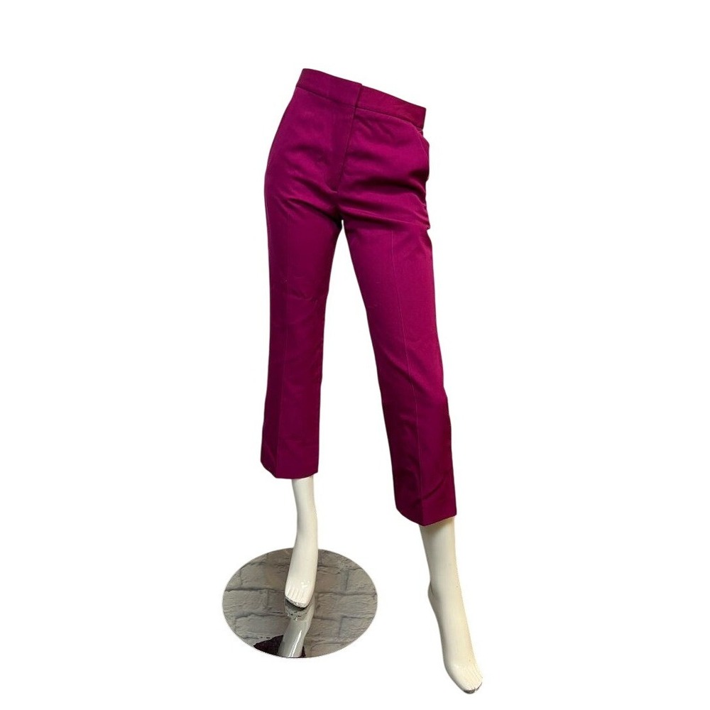 Stella McCartney Trousers Women 0 Magenta Pink NWT Cropped Straight Leg Tailored